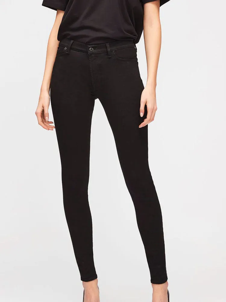 7 For All Mankind High Waist Skinny Slim Illusion Luxe Rinsed Black