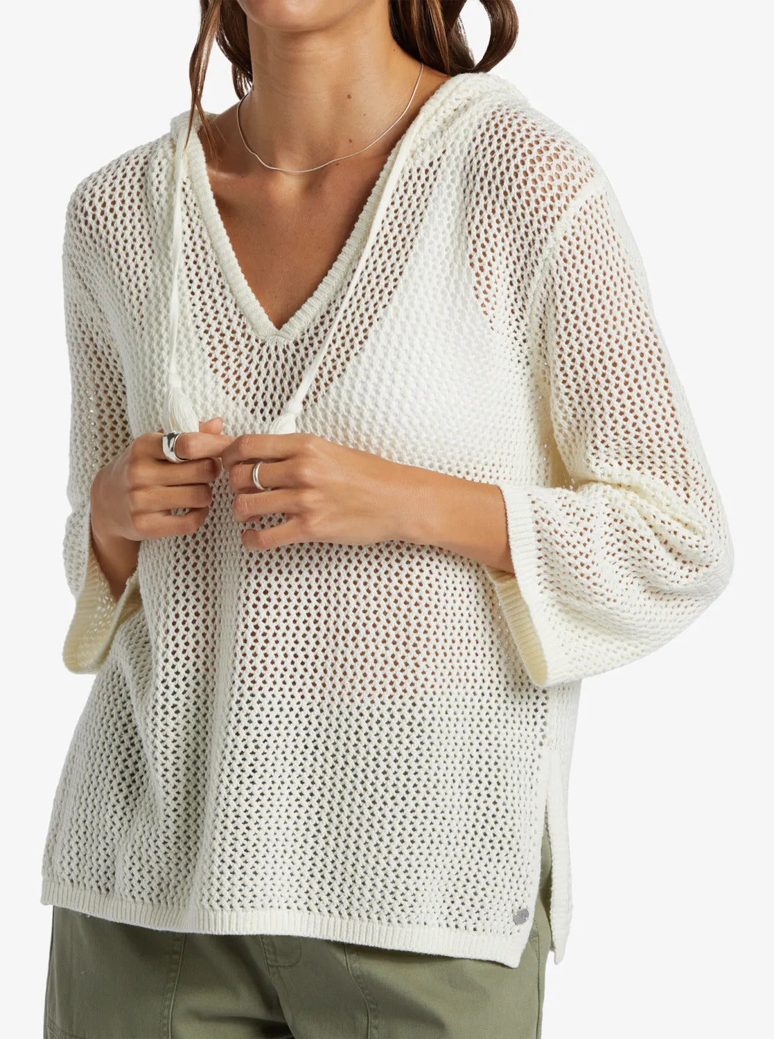 After Beach Break V-Neck Sweater - Egret