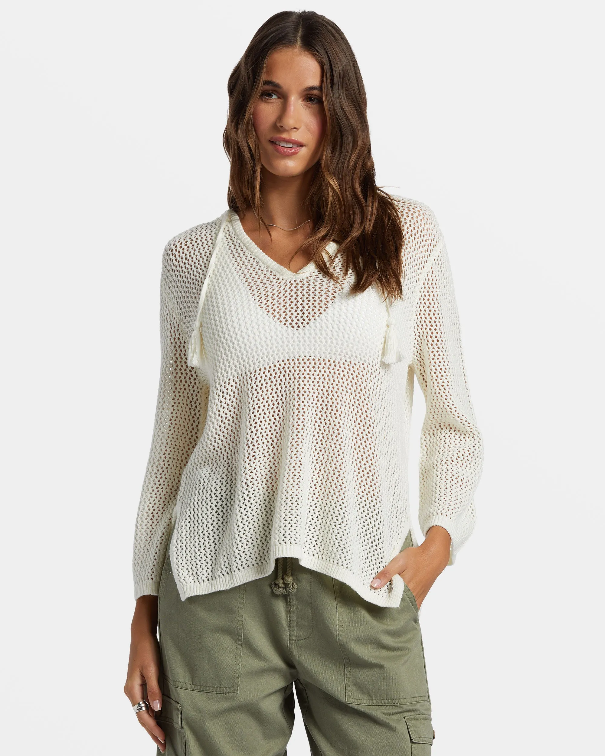 After Beach Break V-Neck Sweater - Egret