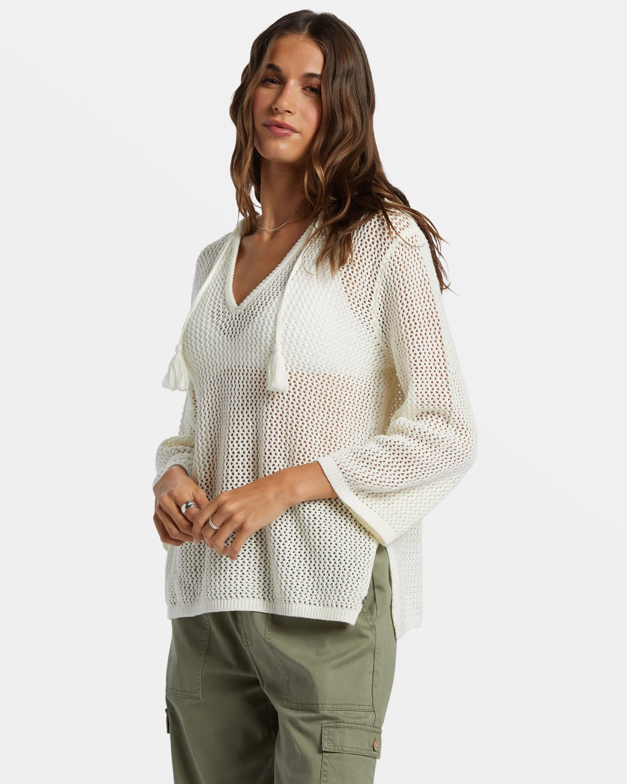 After Beach Break V-Neck Sweater - Egret