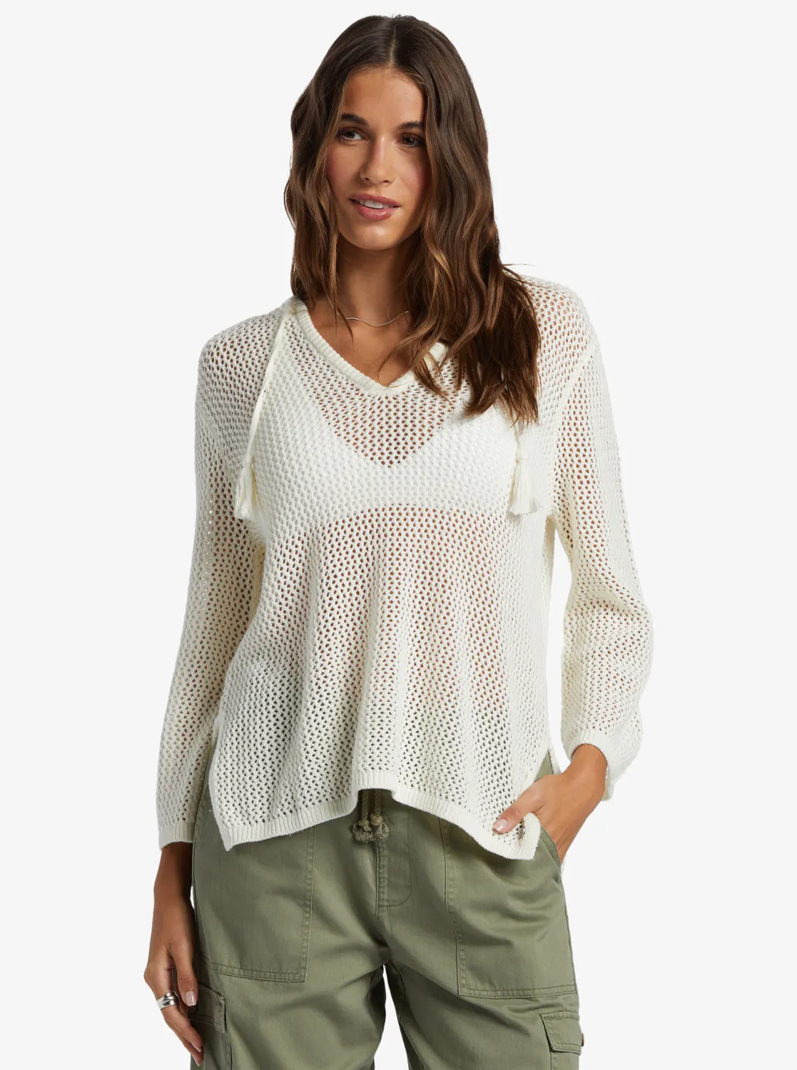 After Beach Break V-Neck Sweater - Egret