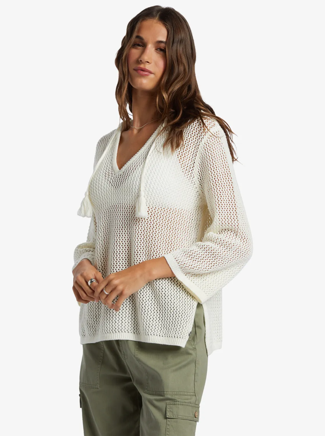 After Beach Break V-Neck Sweater - Egret