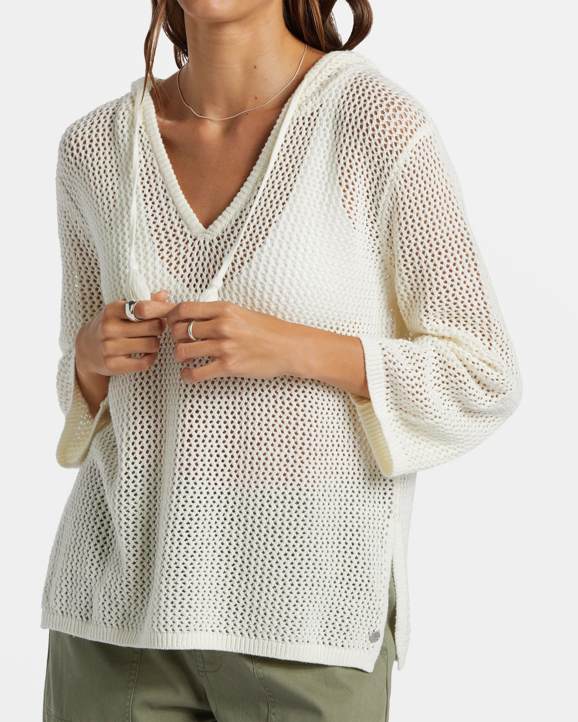 After Beach Break V-Neck Sweater - Egret