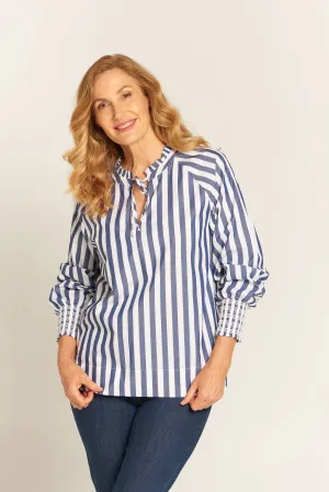 Alissa Blouse Navy / White