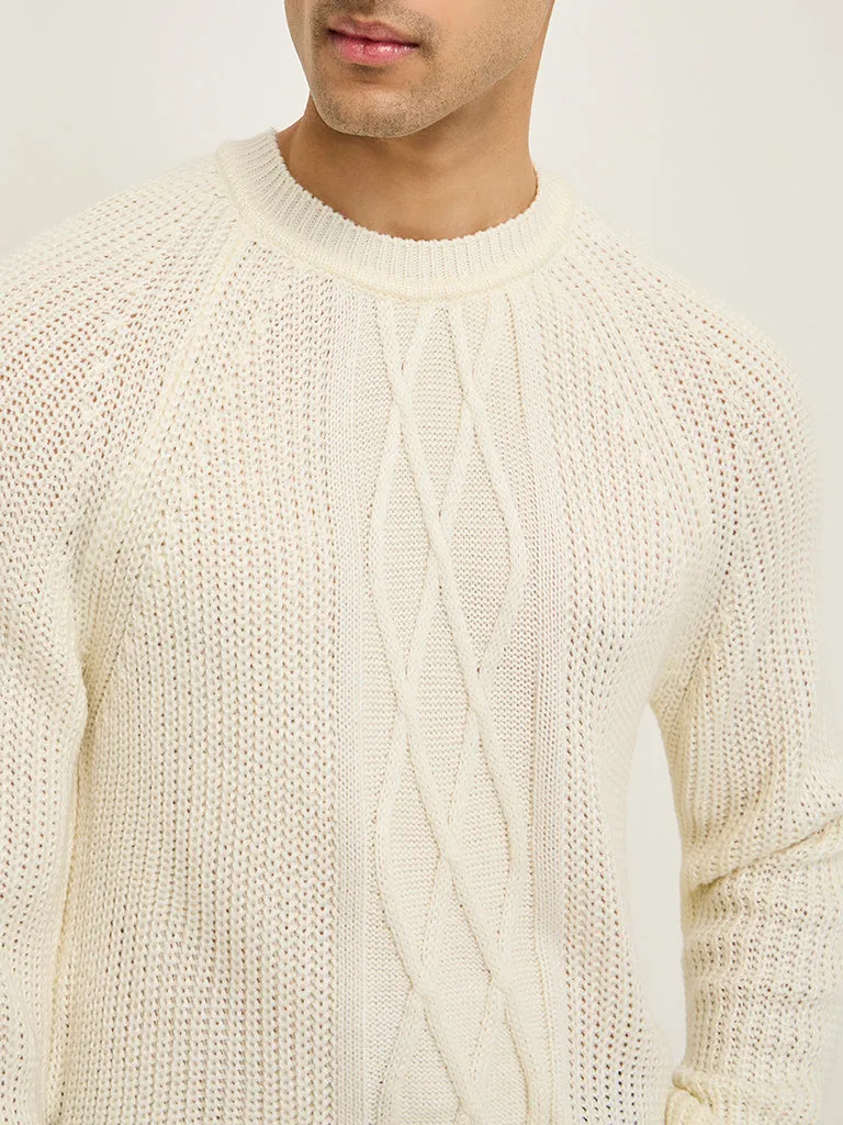 Ascot Off-White Knitted Relaxed-Fit Sweater