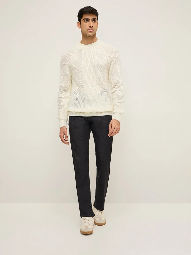 Ascot Off-White Knitted Relaxed-Fit Sweater