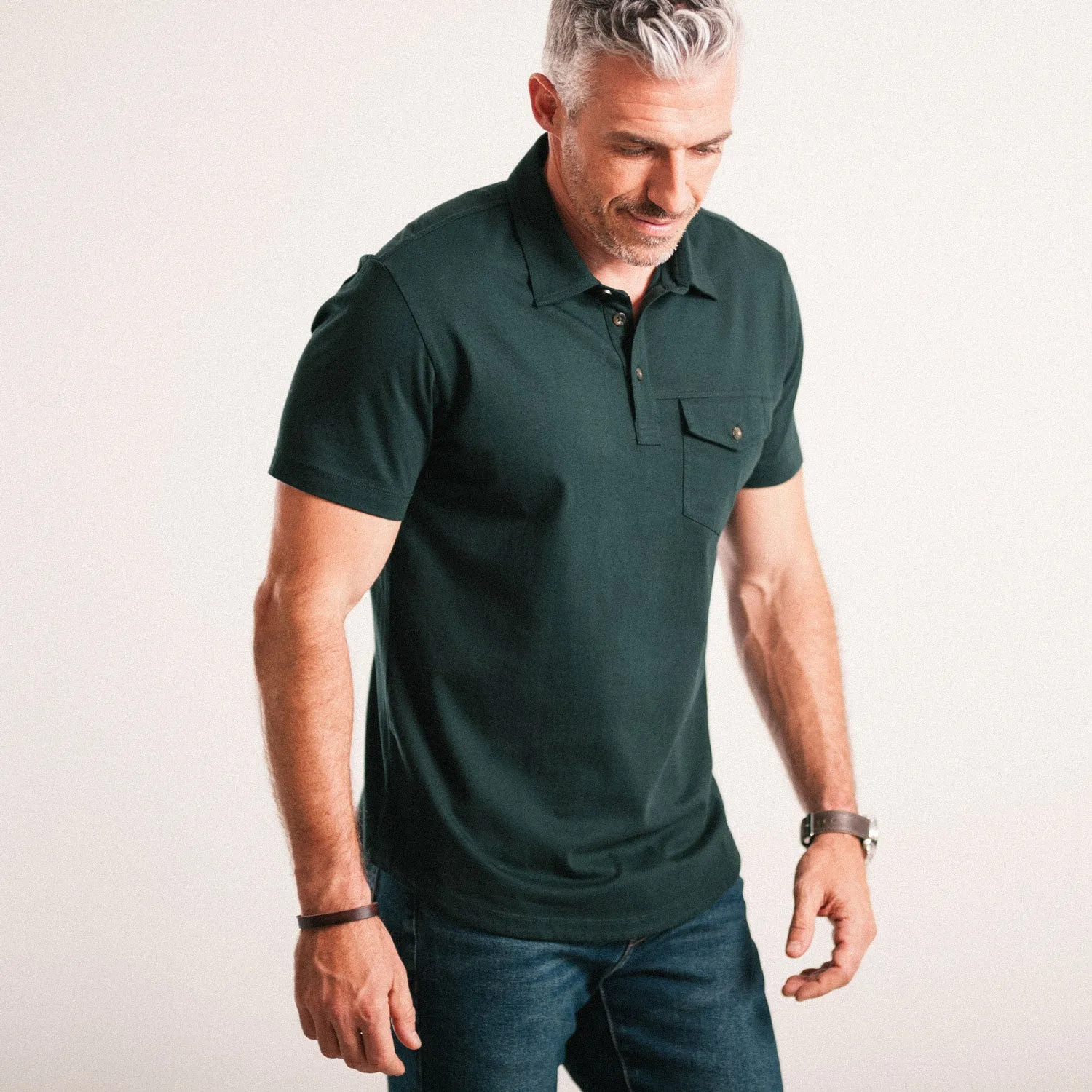 Author Short Sleeve Polo Shirt –  Evergreen Cotton Jersey