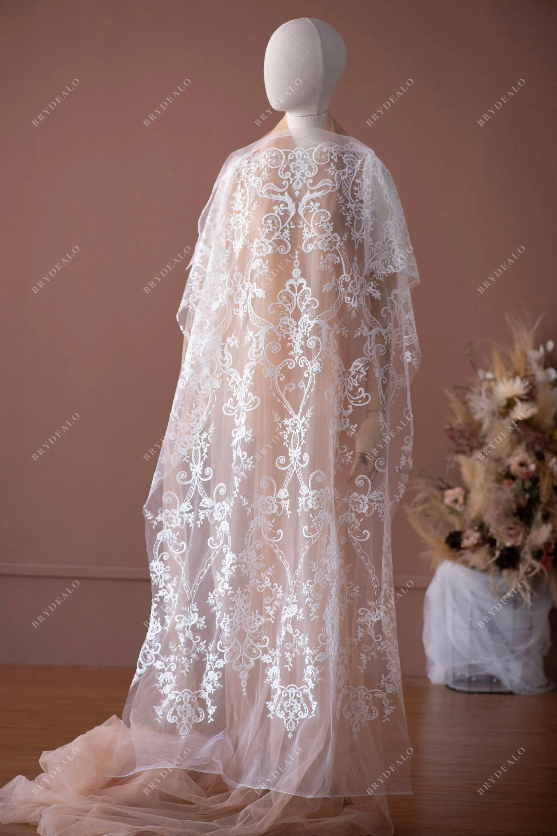 Beautiful Abstract Patterned Bridal Lace Fabric By the Yard