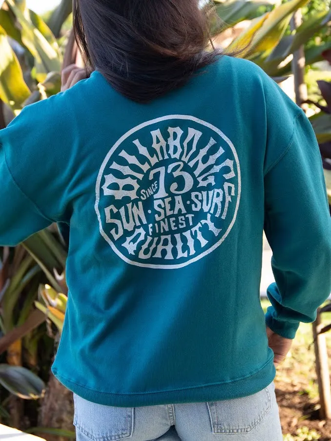 BILLABONG SUN SEA SURF WOMENS CREW SWEATSHIRT - TEAL