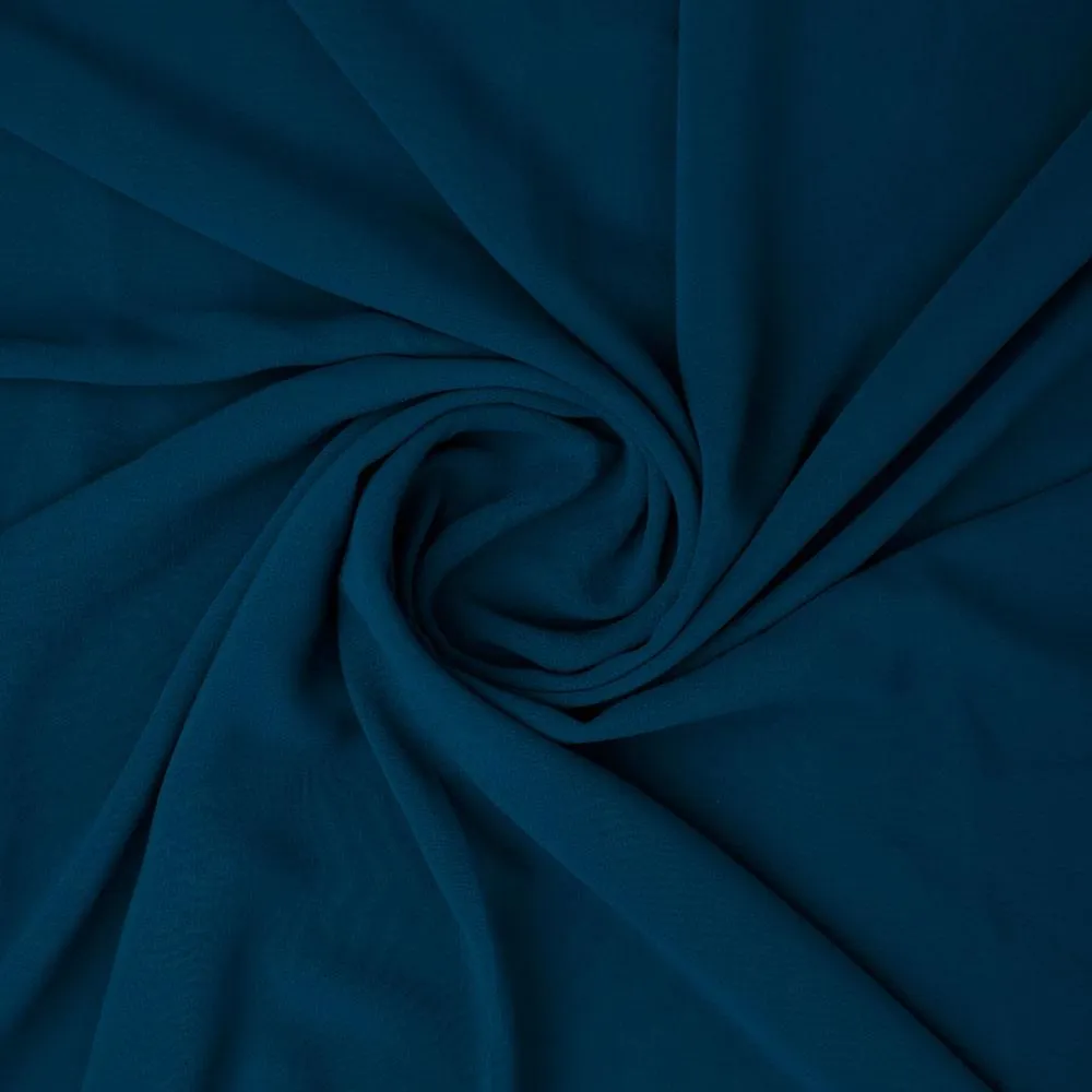 Blue Plain Georgette Solid Fabric