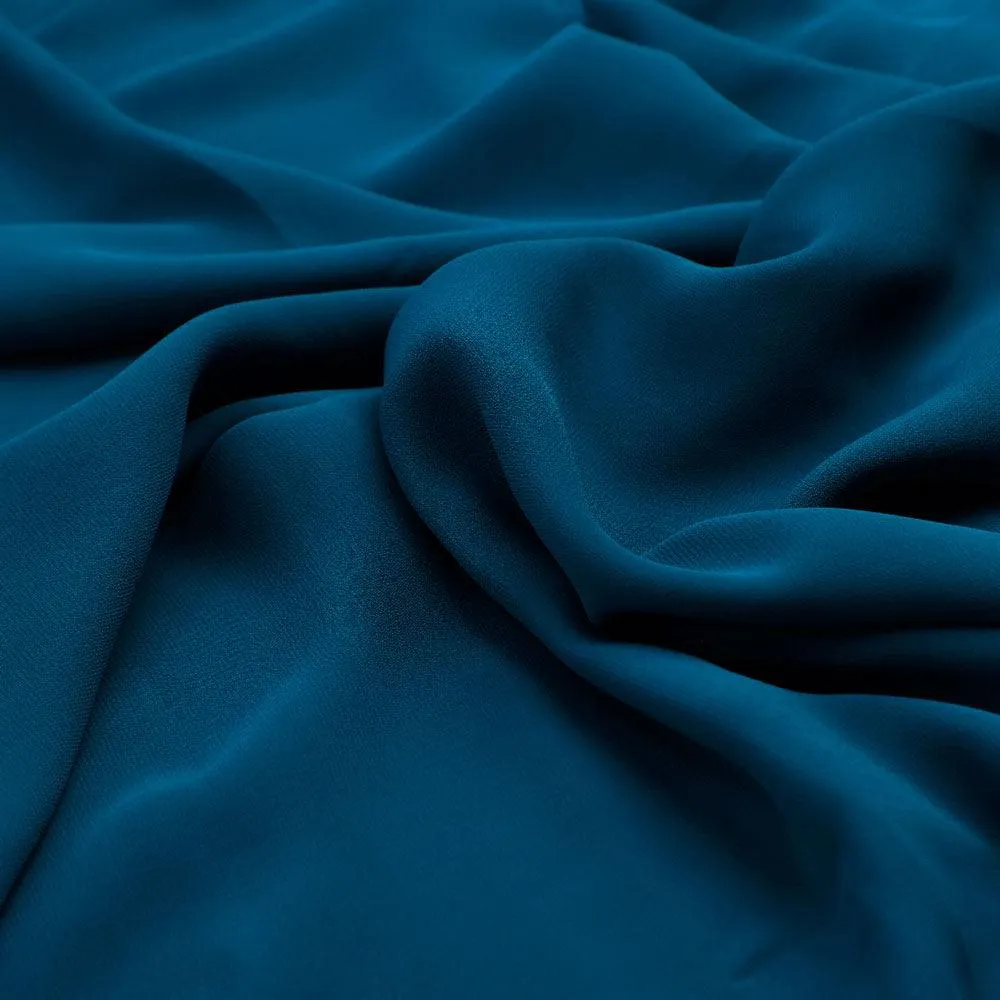 Blue Plain Georgette Solid Fabric