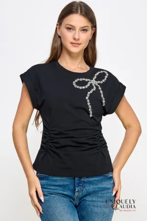 Brenna Bow Embellished Tee