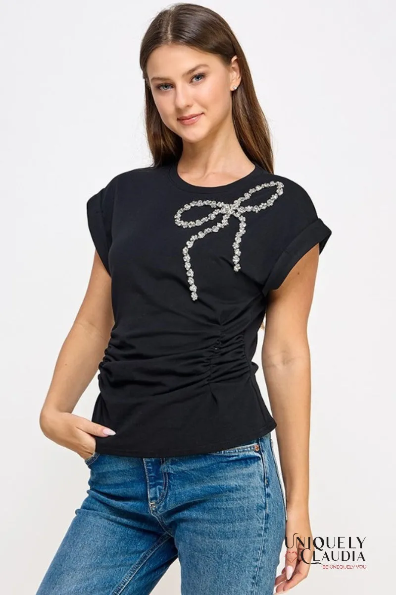 Brenna Bow Embellished Tee