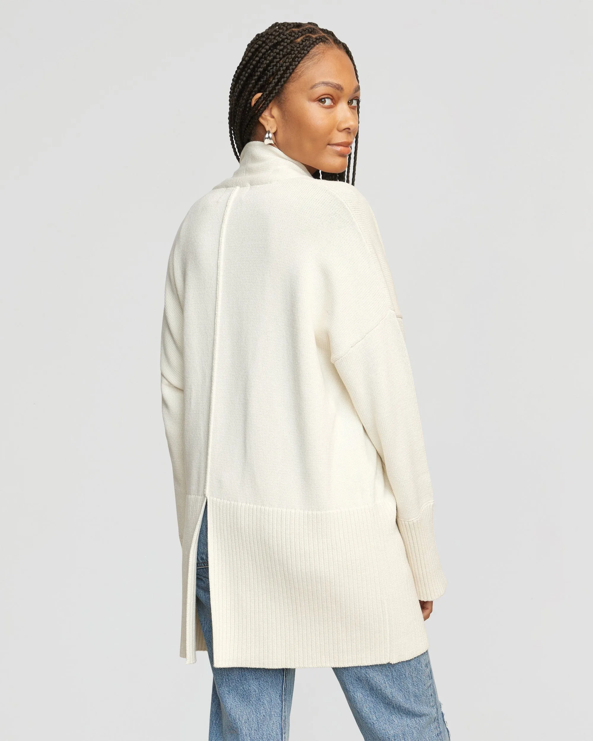 Carla Organic Cotton Split-Back Cardigan