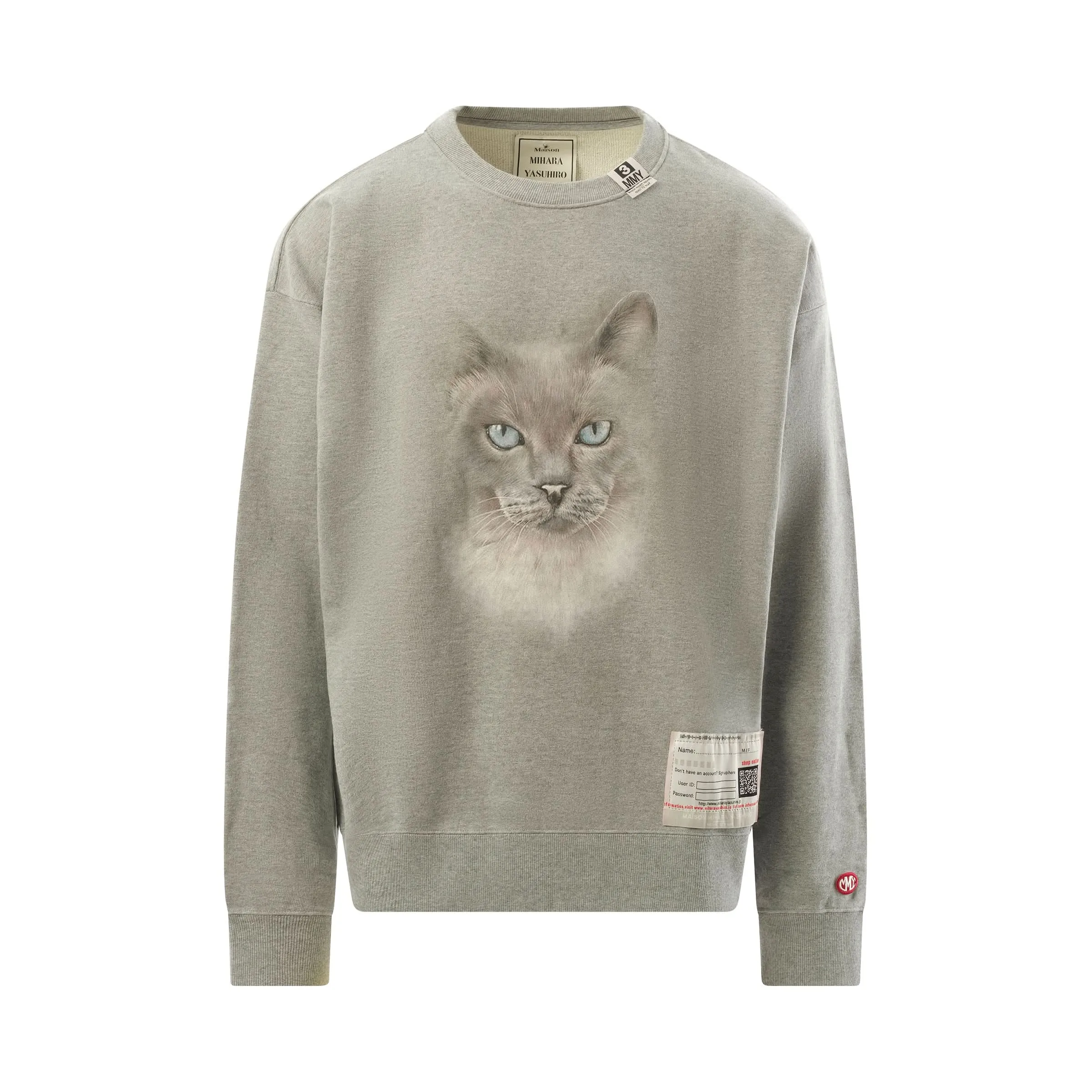 Cat Printed Pullover in Gray