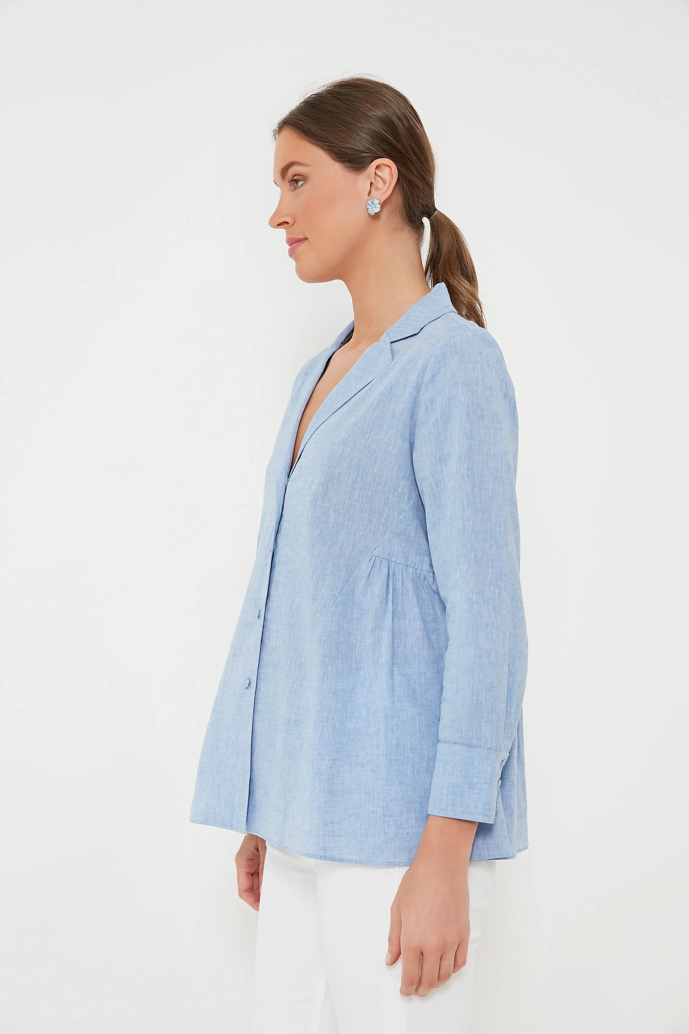 Chambray Scarlett Button Down