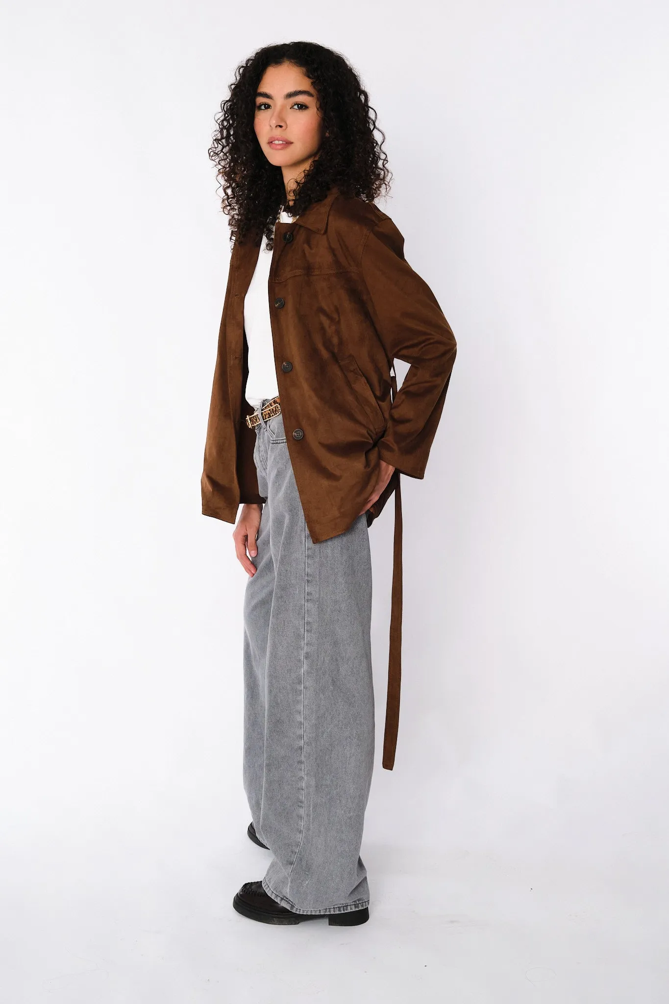 Chocolate Nore Suede Jacket