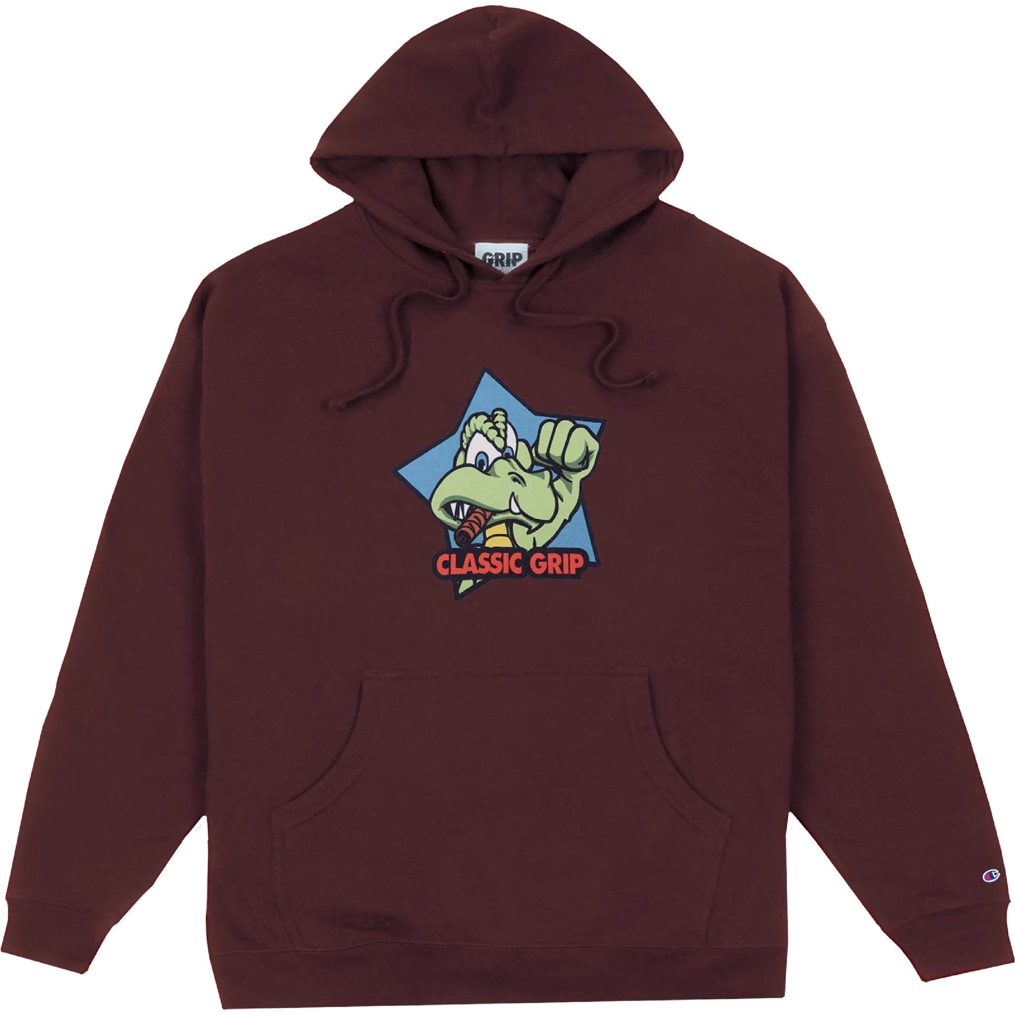 Classic Grip Cool Gator Hoodie Burgundy