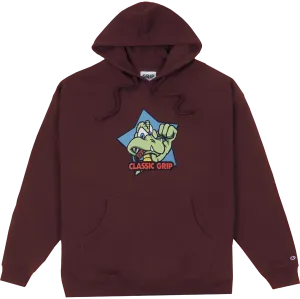 Classic Grip Cool Gator Hoodie Burgundy