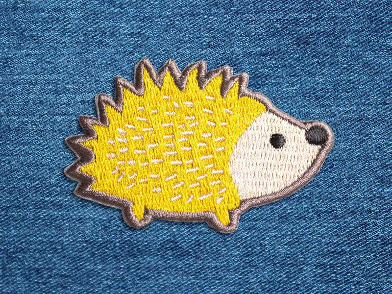 Clearance Iron on Patches - Hedgehog Patch - Embroidered Patches