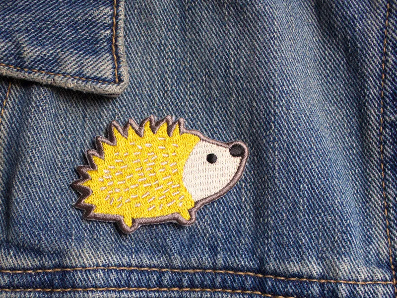 Clearance Iron on Patches - Hedgehog Patch - Embroidered Patches