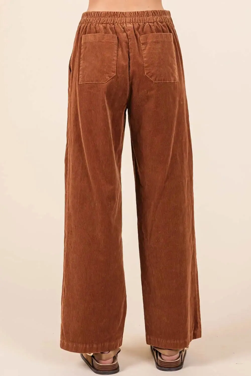 Corduroy Back Elastic Waist Pants