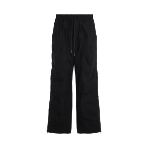 Cotton Side Zipper Pants in Black