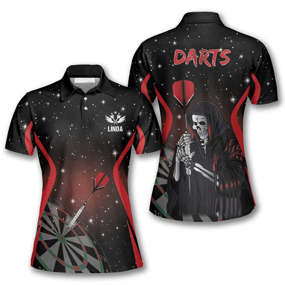 Darts Grim Reaper Stars Custom Darts Shirts for Women, Dart Shirt, Dart Gift