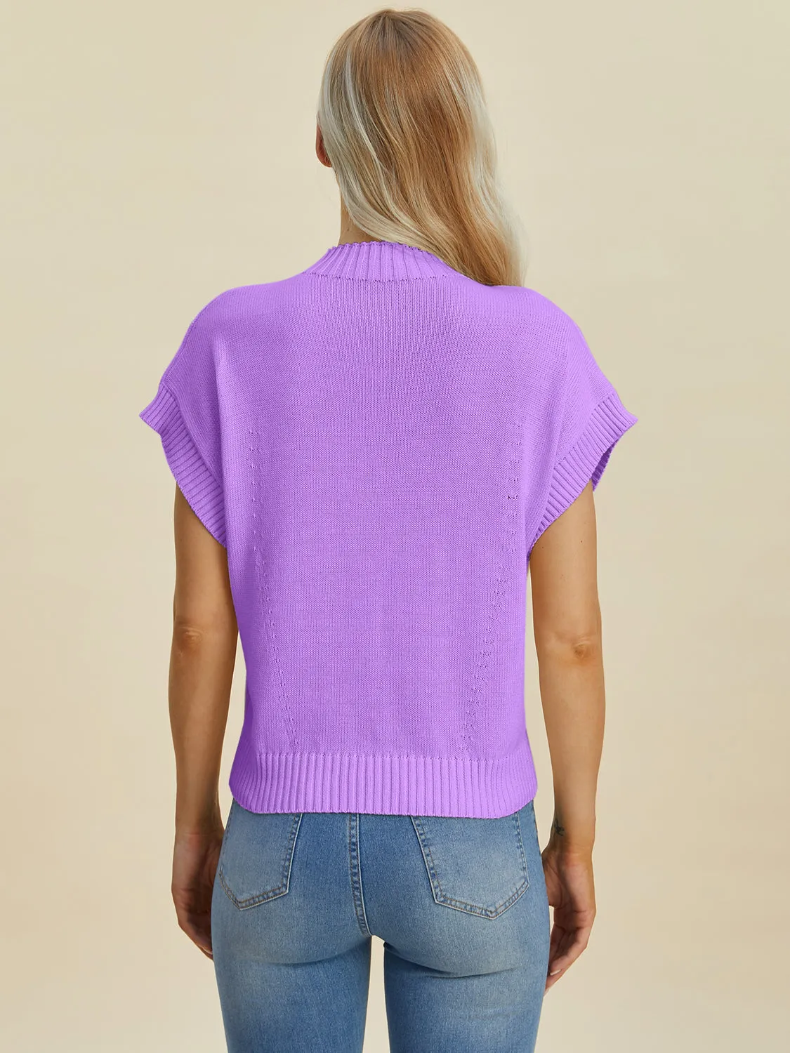 Denise Mock Neck Short Sleeve Sweater