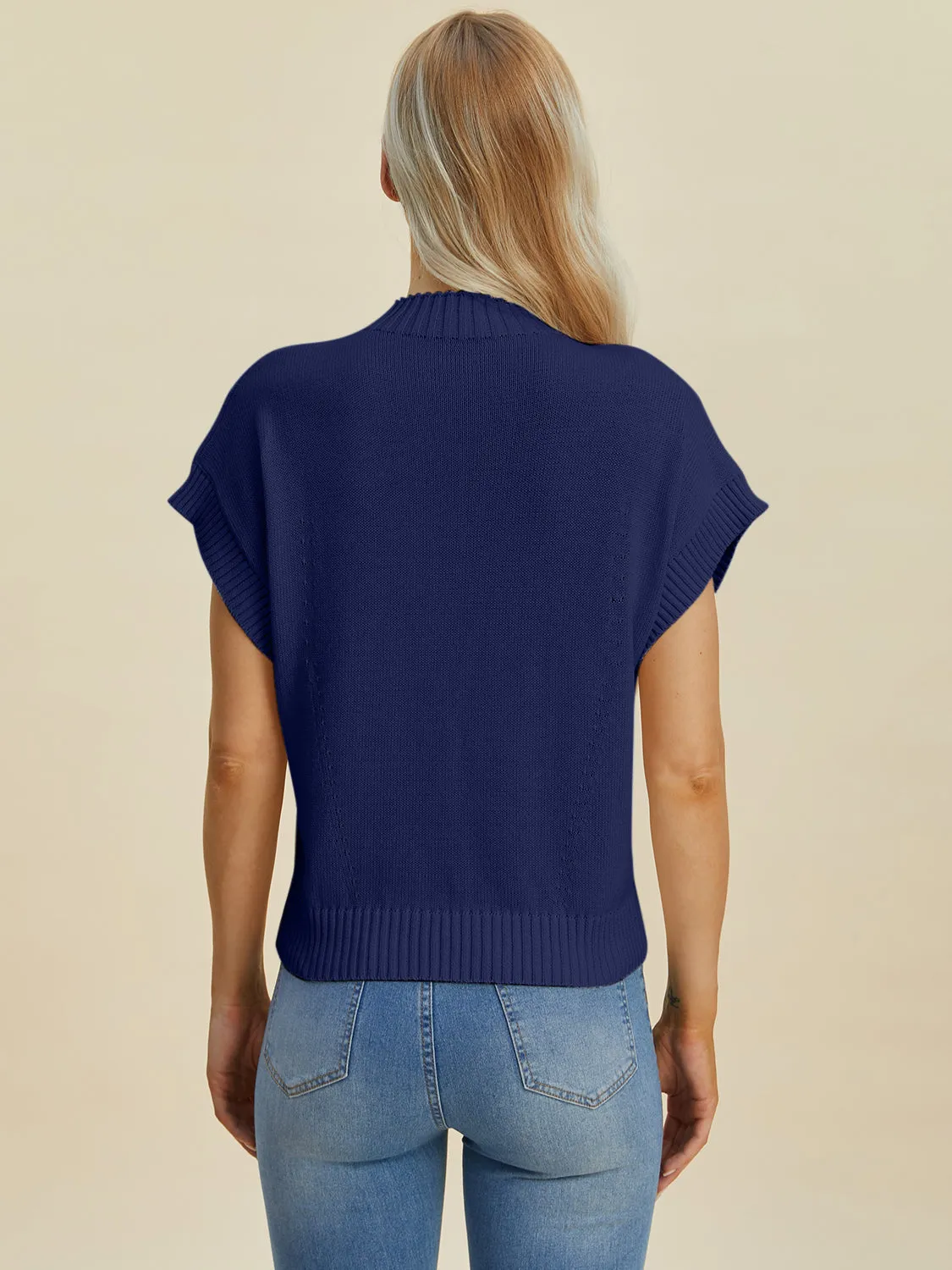 Denise Mock Neck Short Sleeve Sweater