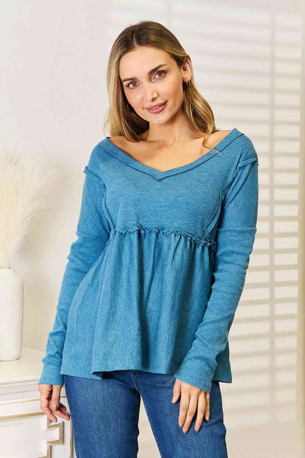 Dolly Frill Trim Babydoll Blouse