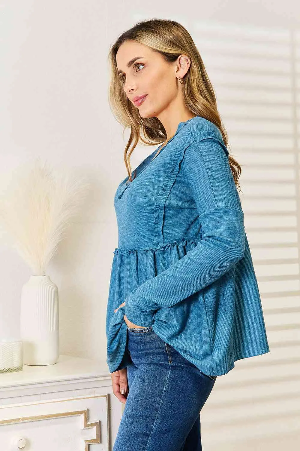 Dolly Frill Trim Babydoll Blouse