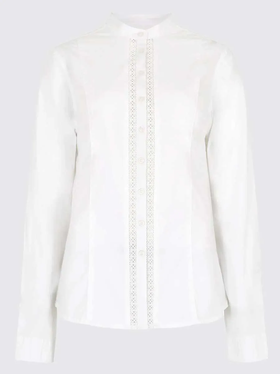 DUBARRY Waterlily Women's Mandarin Collar Shirt - White