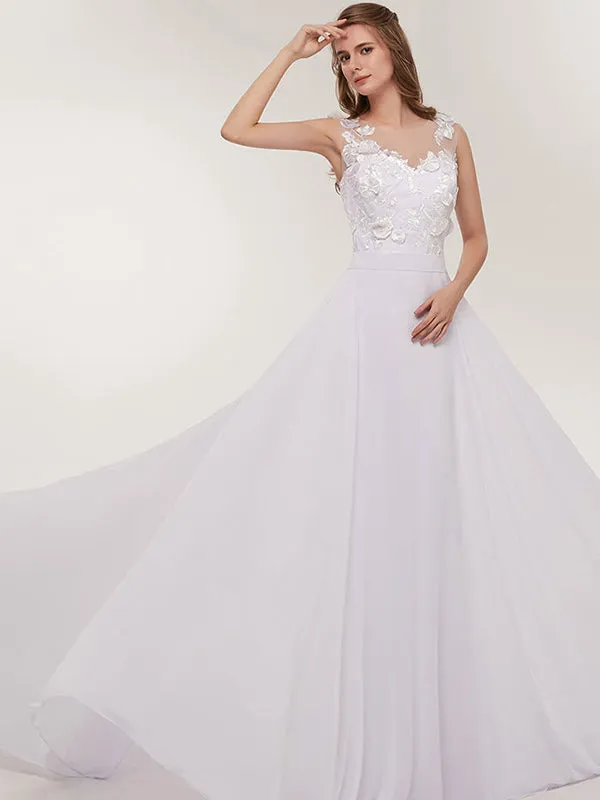 Elegant Chiffon  V-Neck Boho Wedding Dresses