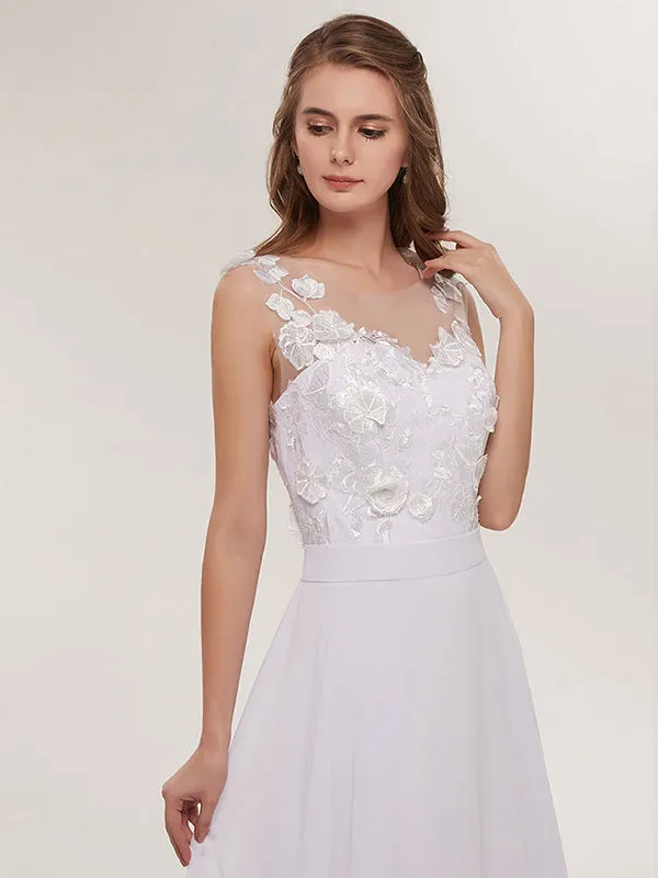 Elegant Chiffon  V-Neck Boho Wedding Dresses