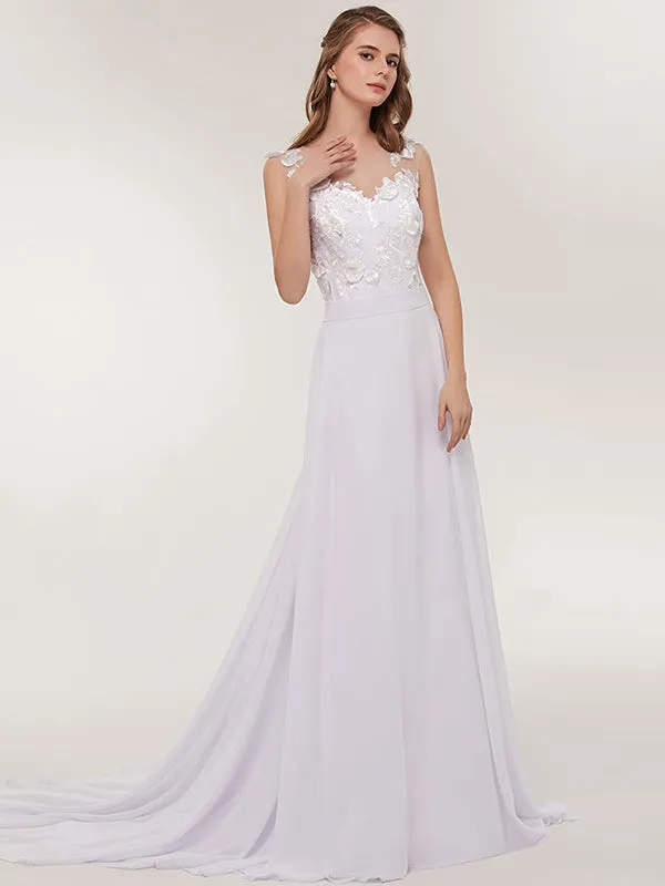 Elegant Chiffon  V-Neck Boho Wedding Dresses