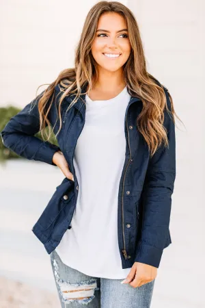 Fight For Love Navy Blue Utility Jacket