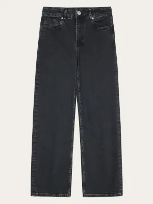 GALE straight mid-rise rinse black 5-pocket jeans - Rinse black