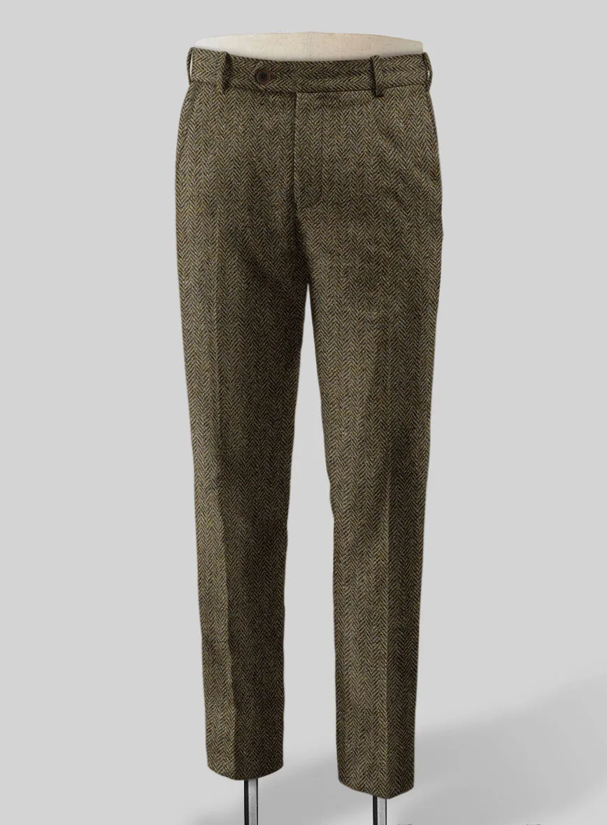 Harris Tweed Ridge Brown Herringbone Pants