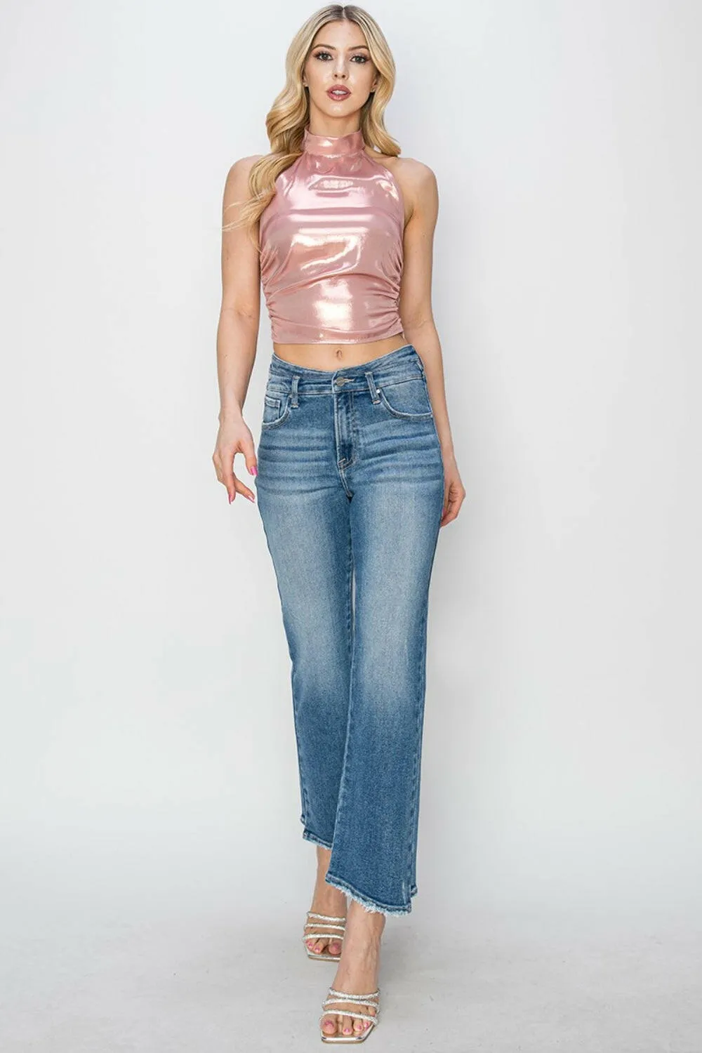 High Rise Slim Straight Jeans