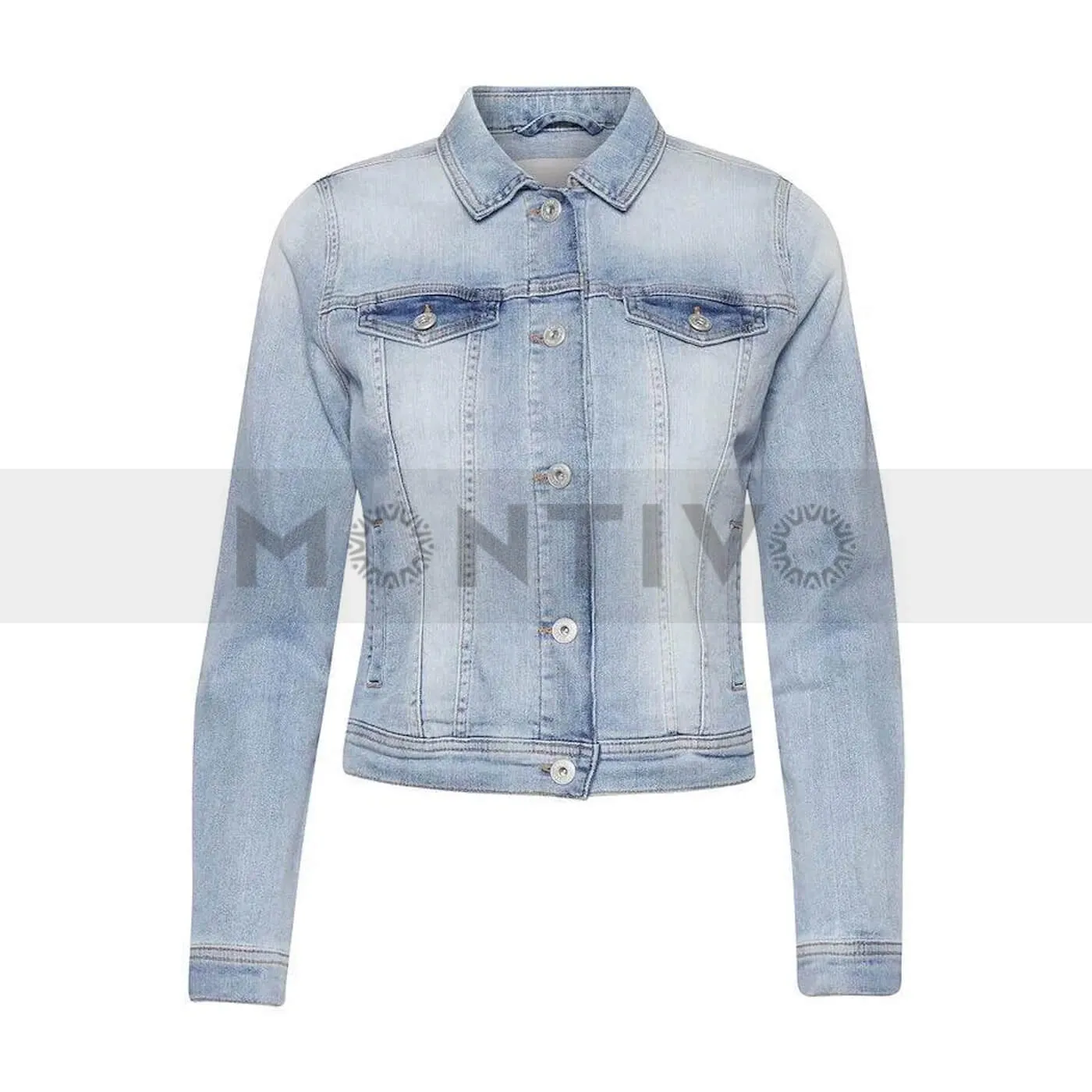 Ichi Faded Washed Light Blue Jacket