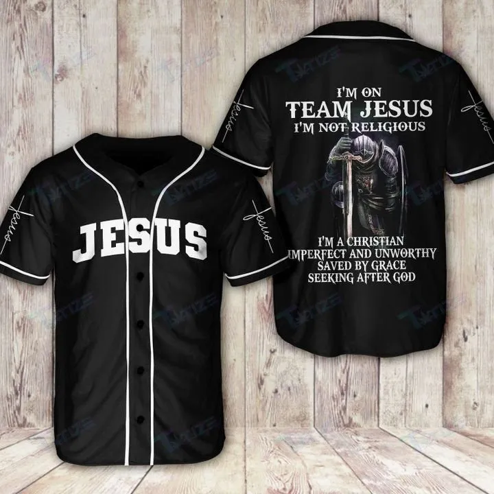 I'm On Team Jesus Baseball Tee Jersey Shirts 3D Printed