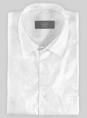 Italian Stretch White Paisley Shirt