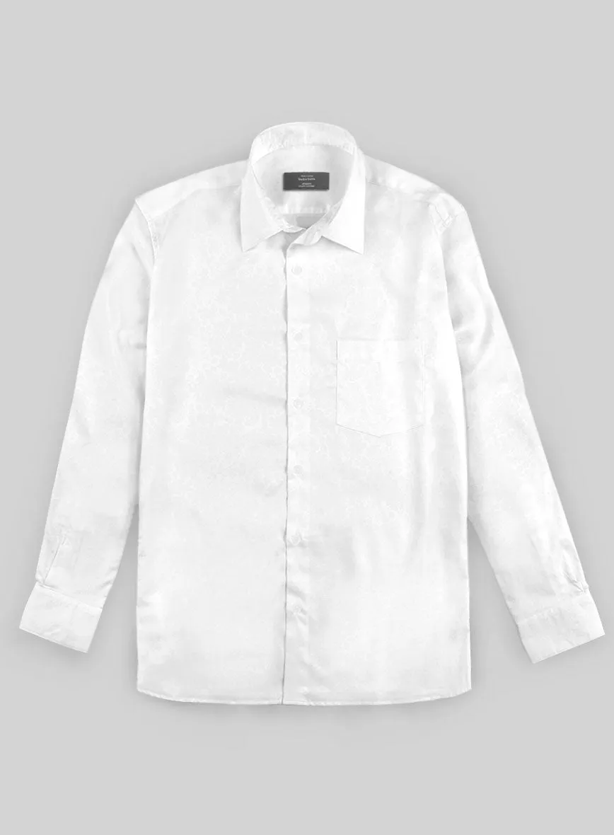 Italian Stretch White Paisley Shirt