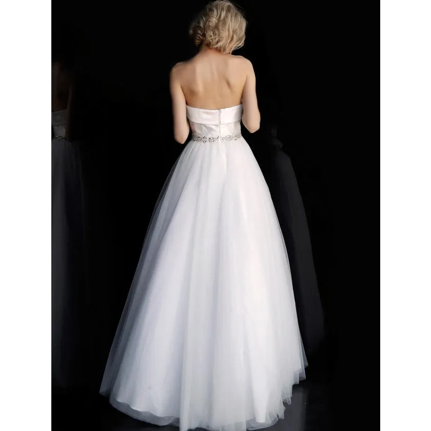 JVN by Jovani 66687 Off White Elegant Tulle Ballgown