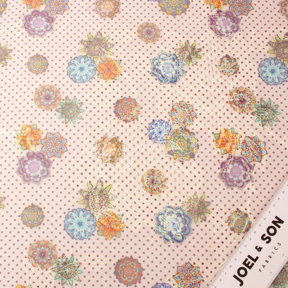 Kaleidoscope Floral & Spotted Silk Chiffon