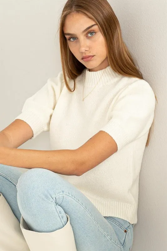 Lovey Embrace Puff Sleeve Sweater Top