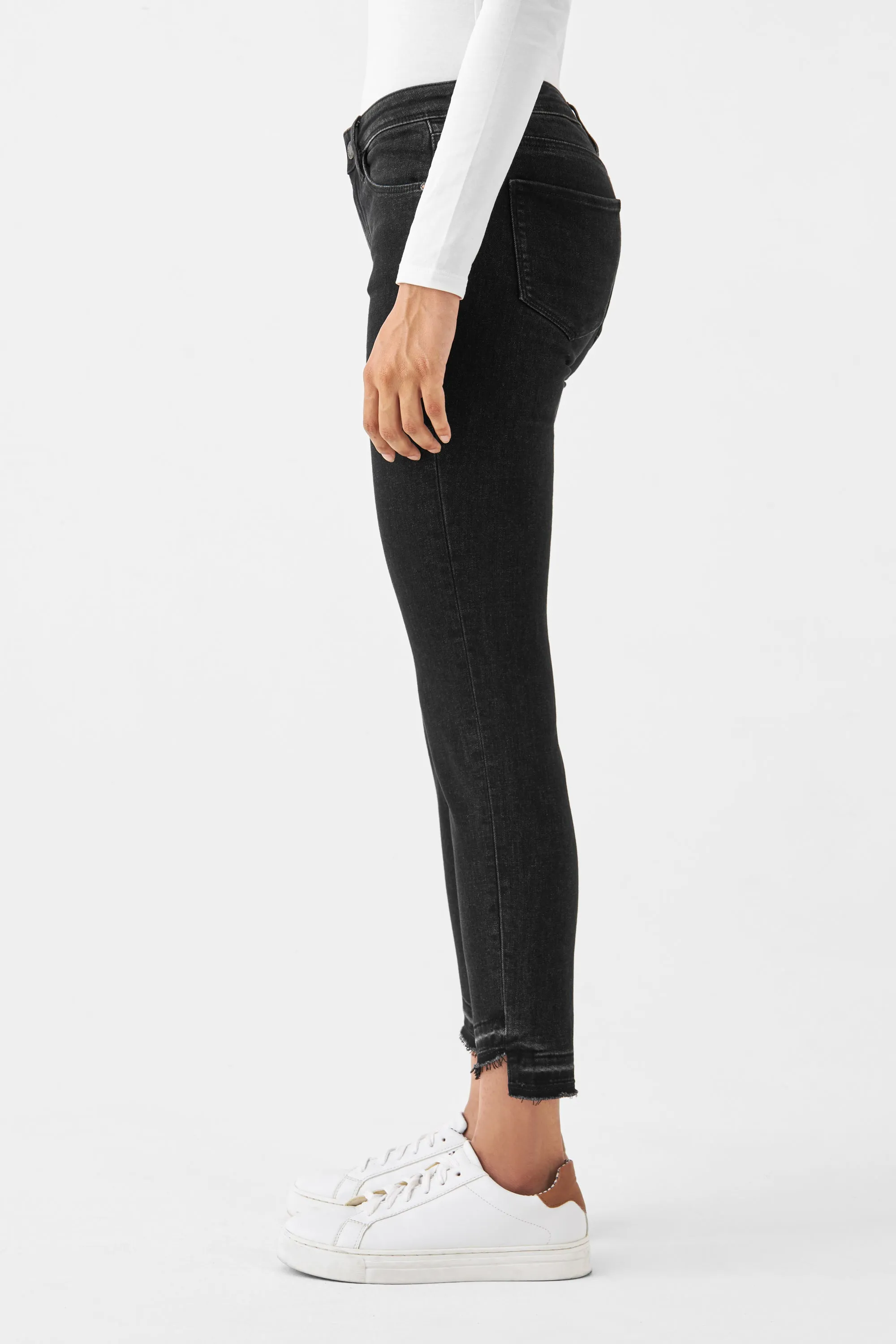 Mid Sun Slim Jeans Cropped Black Denim