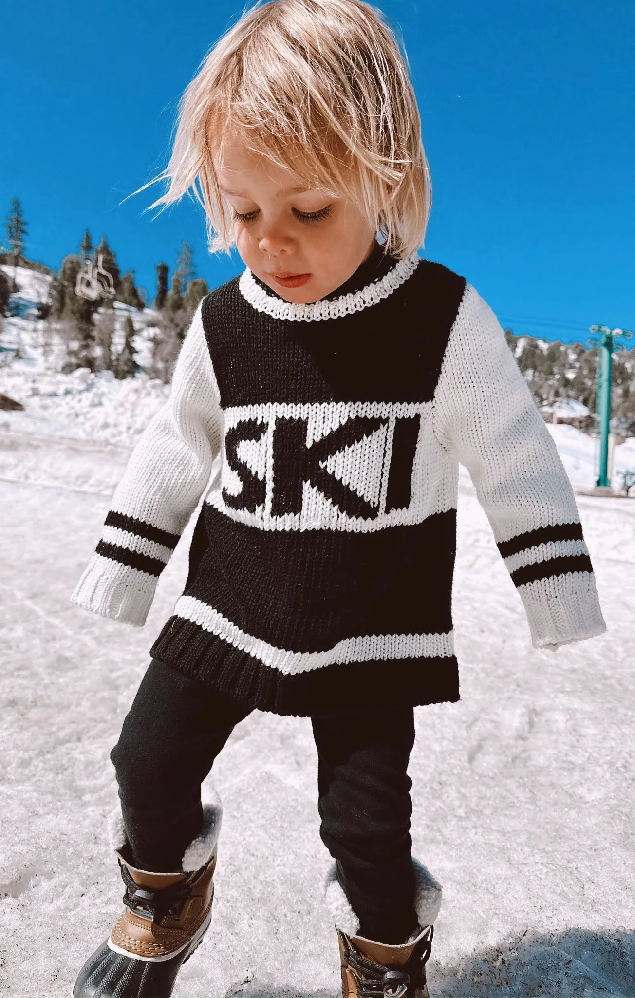 Mini Ski In Sweater ~ Ski Knit Black