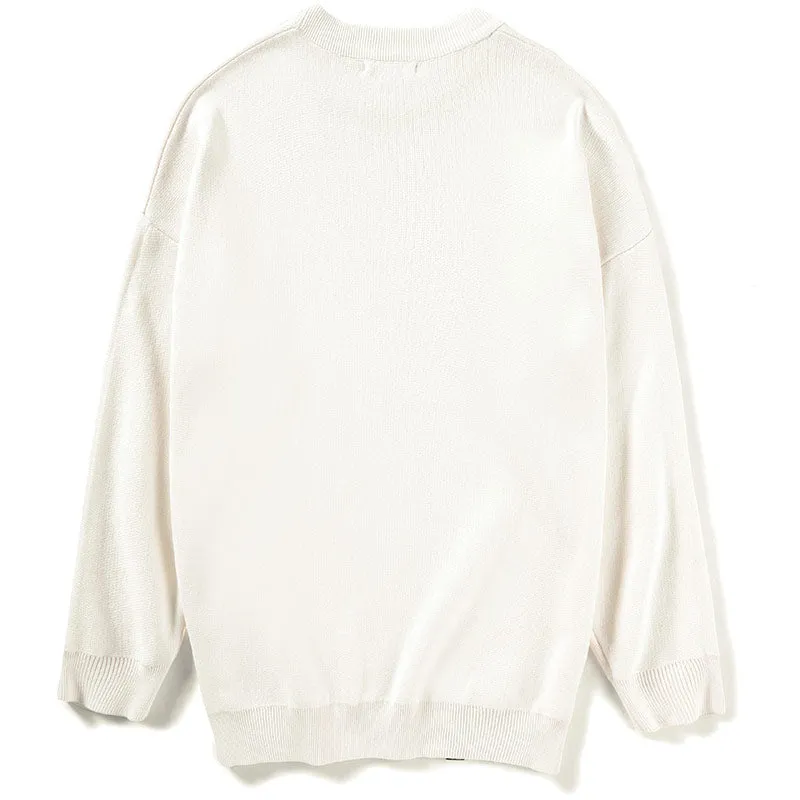 Minimalist Plain Crew Neck Knitted Sweater